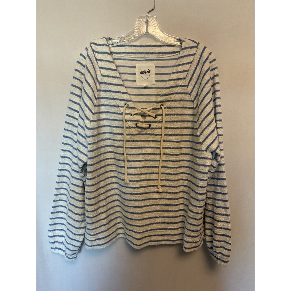 Aerie Blue White Stripe Sailor Style Size M Shirt Sweater Nautical